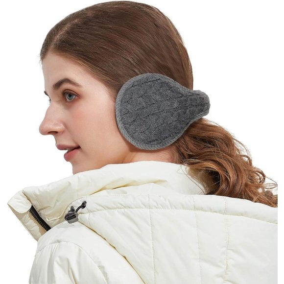 Unisex A-pink Warm Knit Cashmere Adjustable Wrap Outdoor Fur Earwarmer - Picture 2 of 6